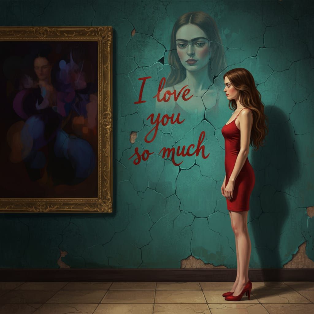 Surreal Portrait of Woman Embracing Self-Love