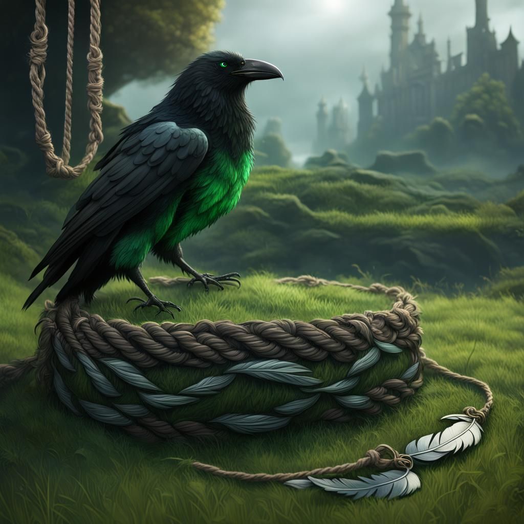 Emerald, Enchanted by Moonlight in a Whispers of Raven's Dar...