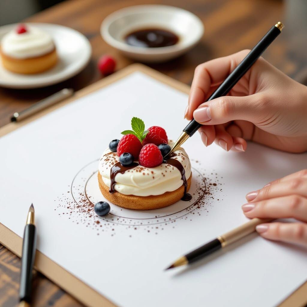 Hand Drawing Dessert: AI Generated Illustration