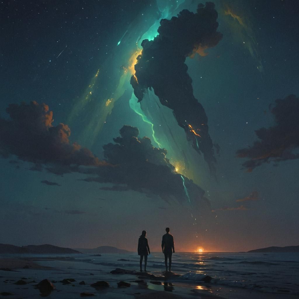 Mysterious Bioluminescent Figures Emerge from the Night