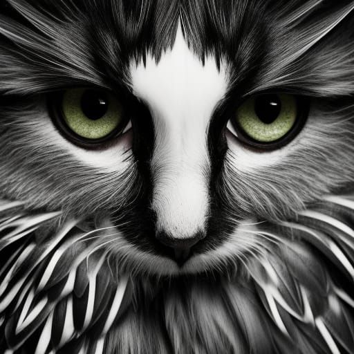 Whimsical Feline Angel in Vibrant Color