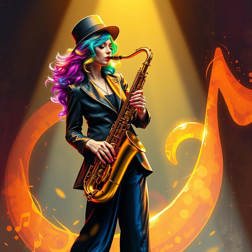 Jazz Age Dreamscape in Vibrant Matisse-Inspired Colors