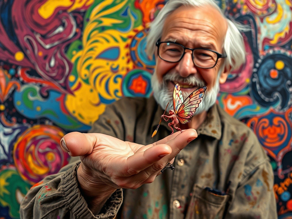 Warm Artist Inspires Whimsical Faerie on Kaleidoscopic Canva...