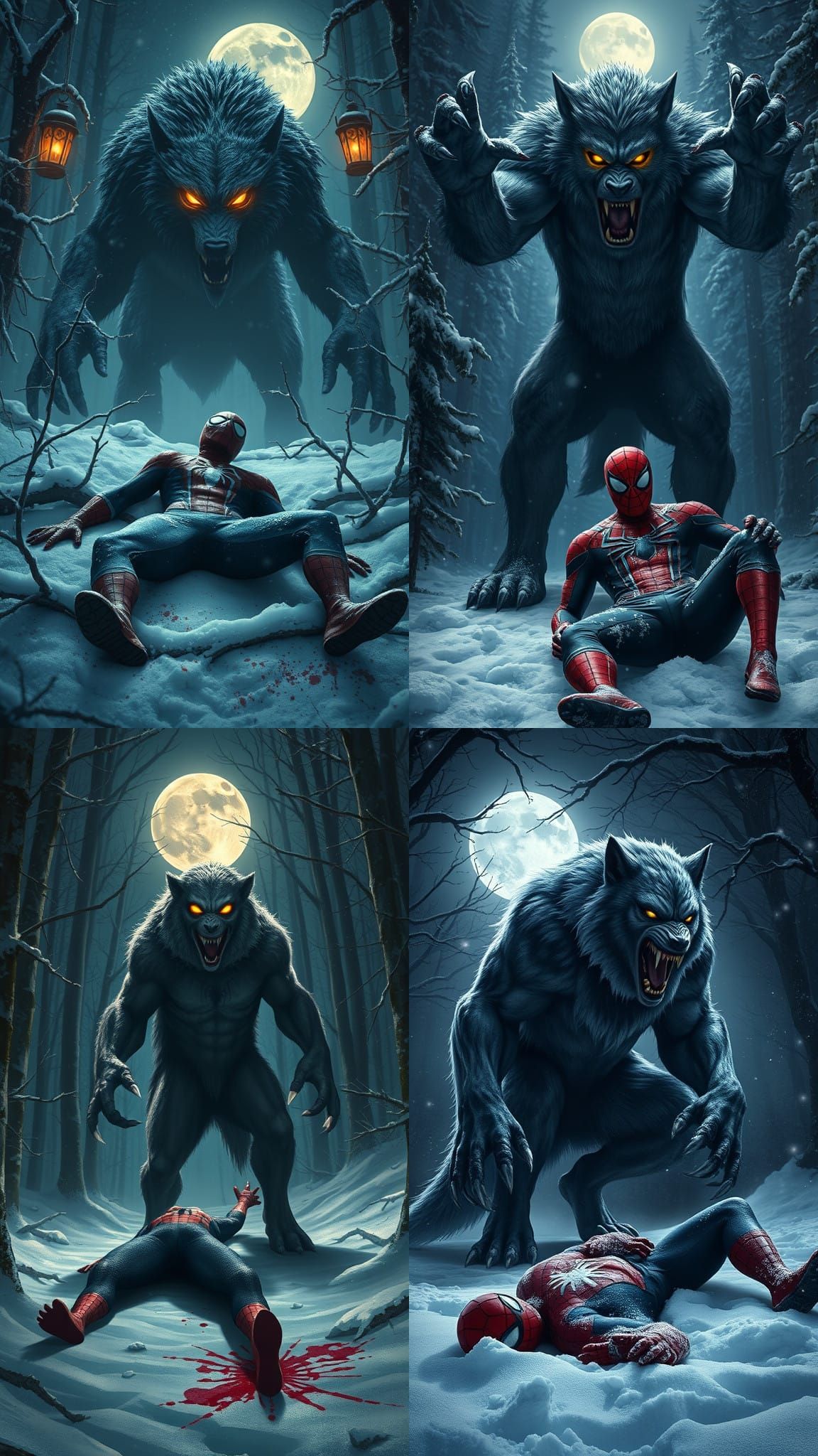 Surreal Fantastical Werewolf Dominates Torn Spider-Man in Sn...