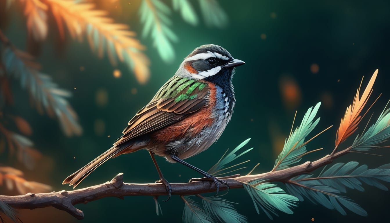 Sagebrush Sparrow in Splash Art Style