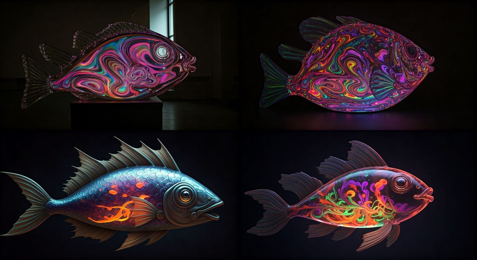 Glowing Fish Lamp in Motion
