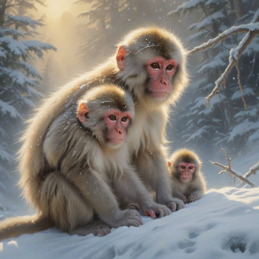 Japanese Snow Monkey Soaks in Heavenly Hot Springs at Sunris...