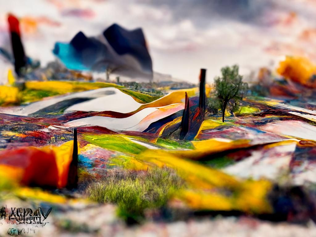 Vibrant Abstract Expressionist Landscape Painting in Stunnin...