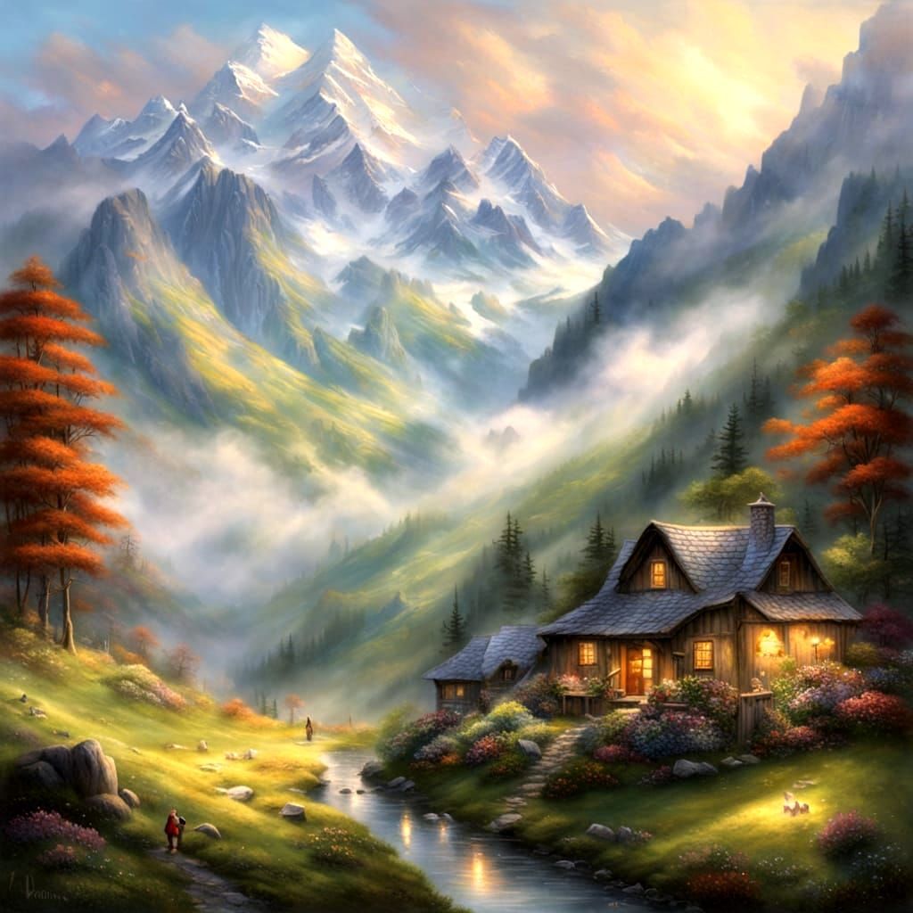 Ethereal Heidi in Misty Swiss Alps