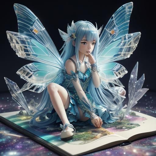 Crystal Fairies in a Detailed Magical Pop-Up Book