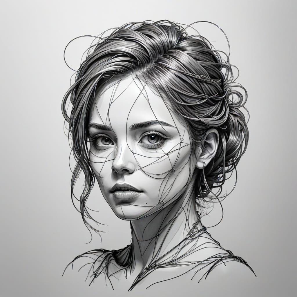 Abstract Wire Line Art Creation