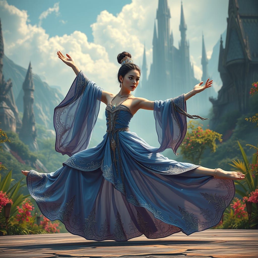 Ethereal Goddess in Iridescent Splendor