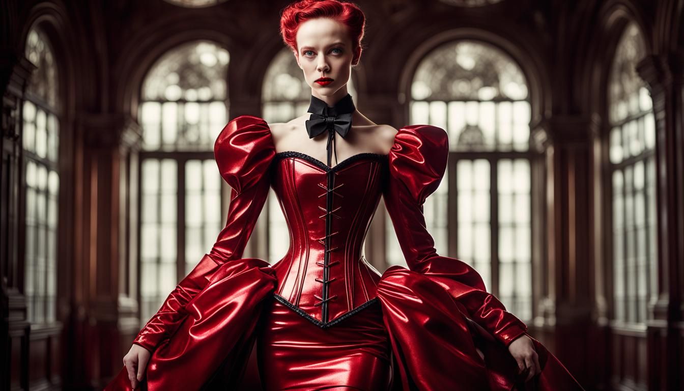 Elegant High-Fashion Portrait in Victorian Style
