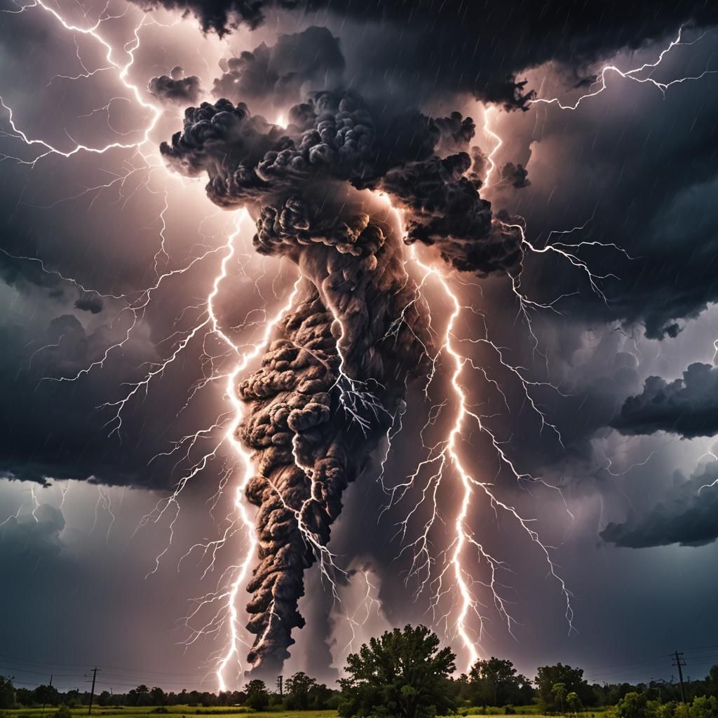 Majestic Nature's Fury in Hyperrealistic Style