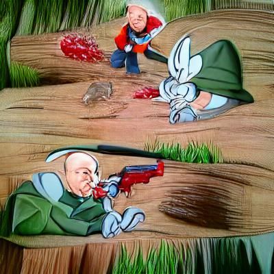 Caricatured Cartoon Chaos in Extravagant Comic Book Style