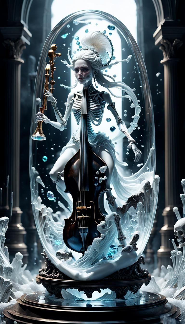 Glass Goddess of Crystal Harmony in Epic Contrabass Performa...