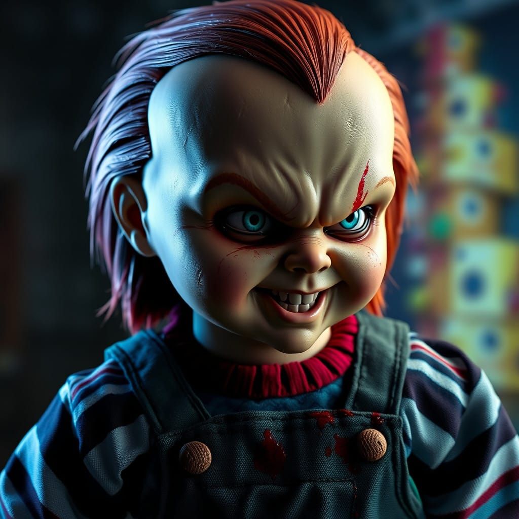 Hyperrealistic Chucky Portrait in Splendid Color