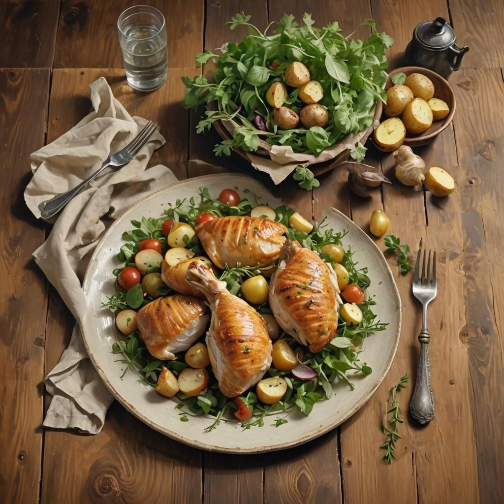 French Country Chicken and Vegetable Plate