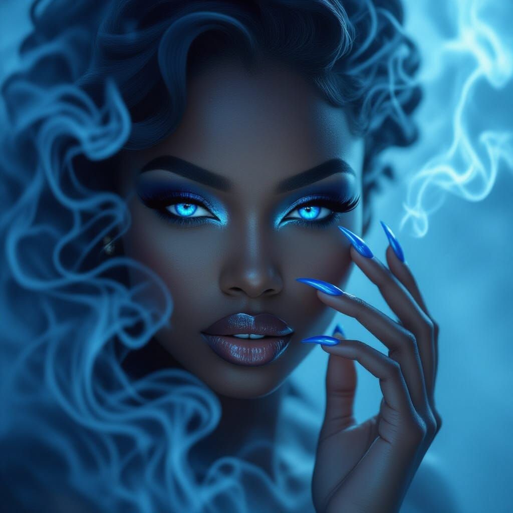 Mysterious Shadow Being Transforms into Blue Smoke