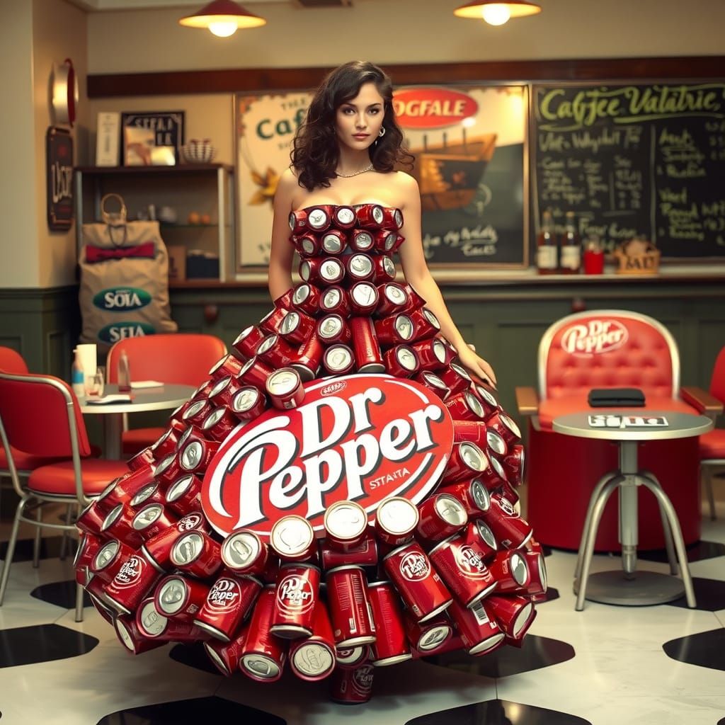 Dr Pepper Diva in Vintage Cafe Attire