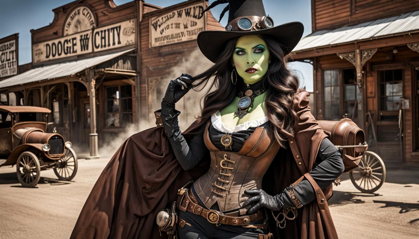 Steampunk Wicked Witch of the Wild West in Dodge City