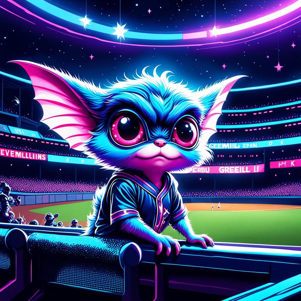 Cosmic Gremlins Baseball Showdown in Starry Skies