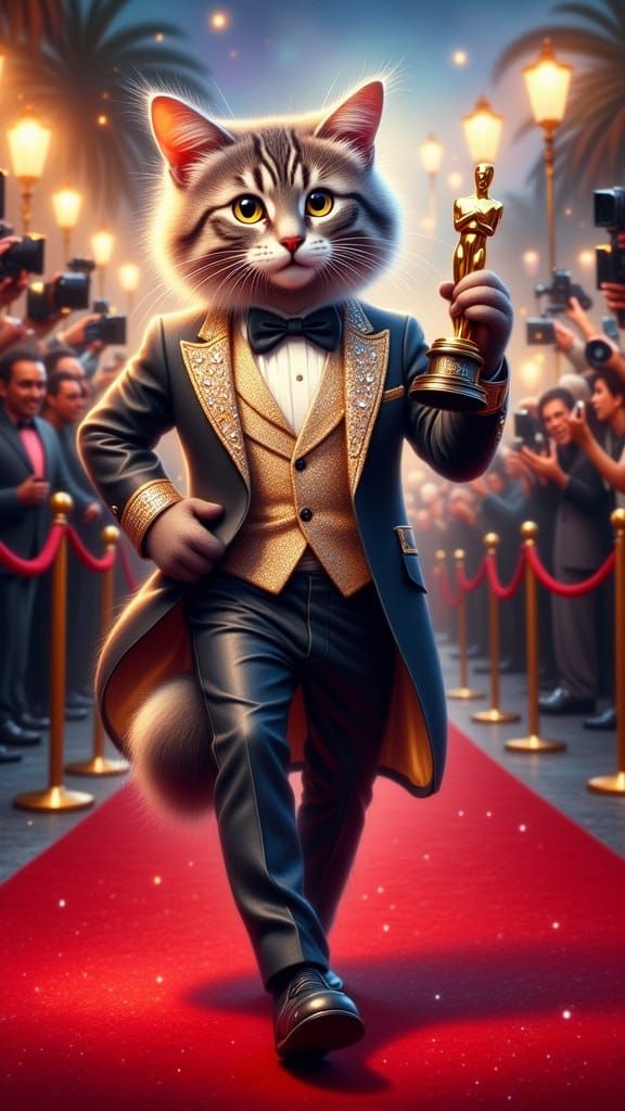 Glamorous Feline Red Carpet Star
