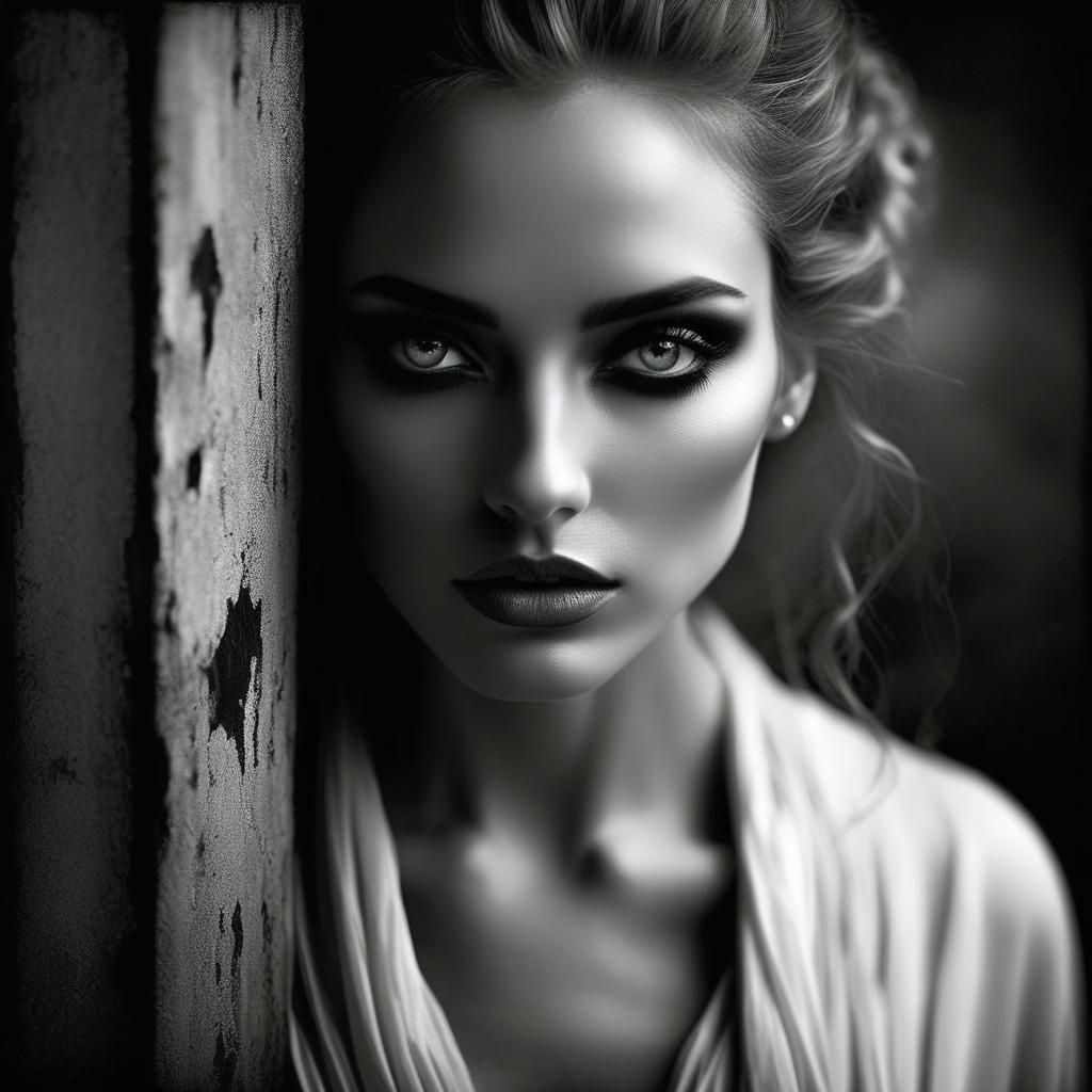 Hyperrealistic Close-up Portrait in Dramatic Chiaroscuro