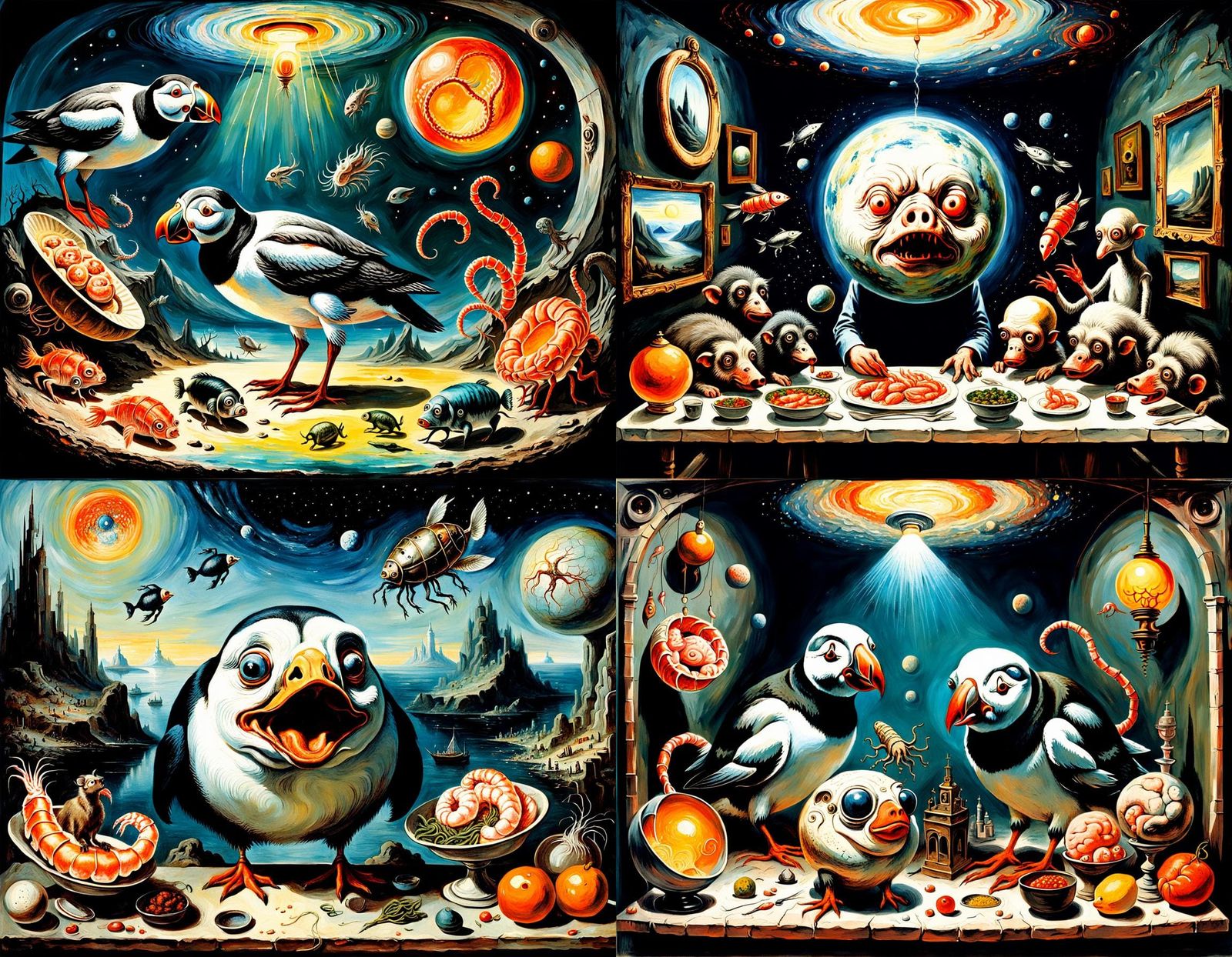 Ethereal Romantic Horror Scene in a Bizarre Space Laboratory