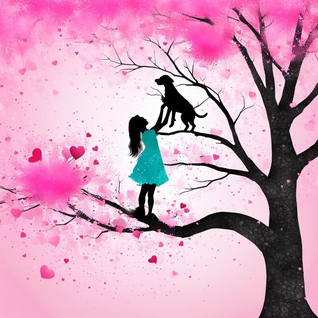 Whimsical Valentine's Day Scene with Pink Accents