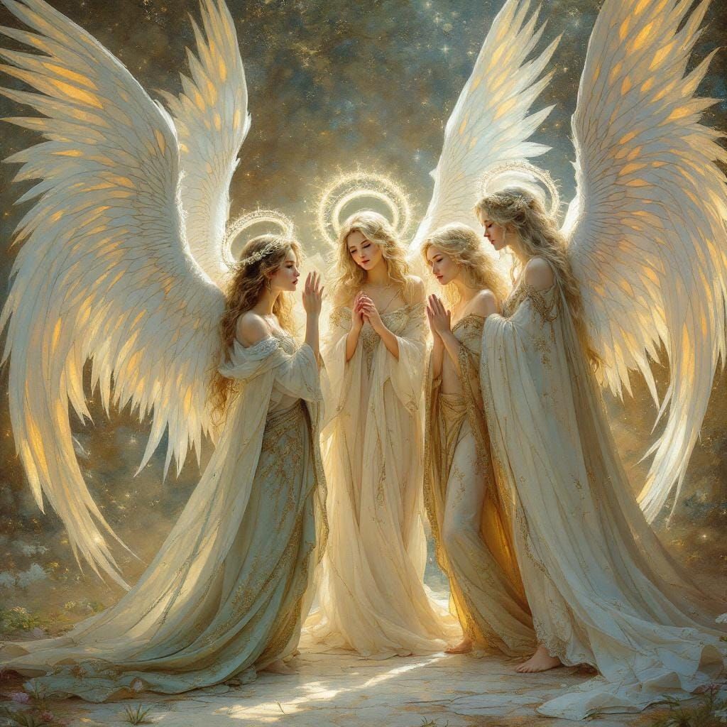 Angelic Gathering in Ethereal Light
