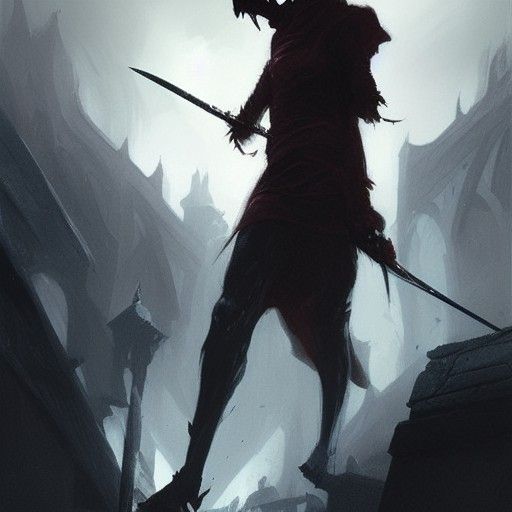 Dark Fantasy Sword Drenched in Scarlet
