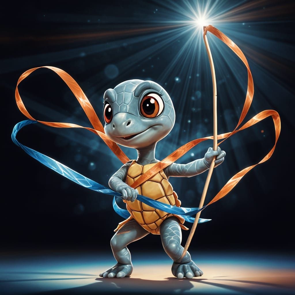 Little Turtle in Rhythmic Gymnastic Flight