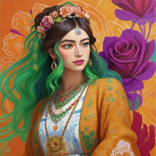 Whimsical Portrait in Fauvist Style