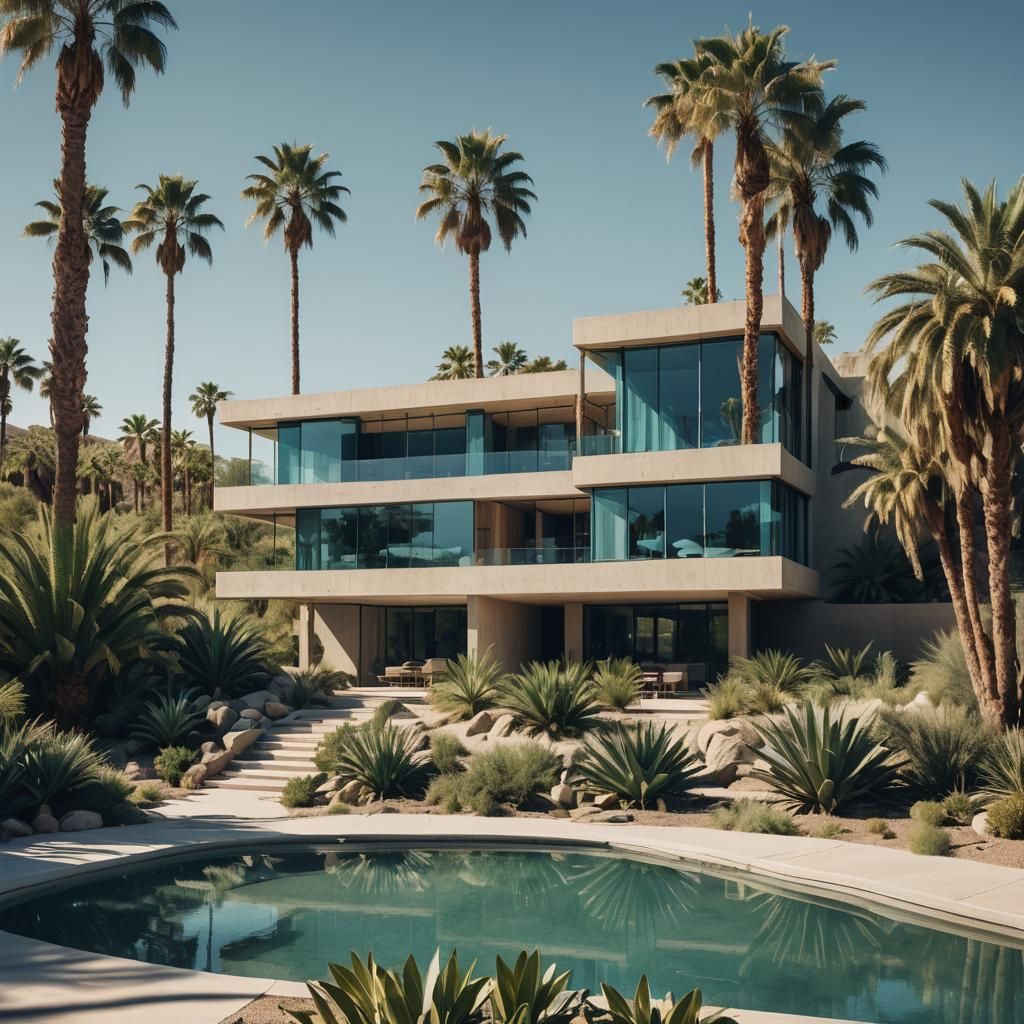 Deconstructivist Desert Oasis Home in Earthy Tones