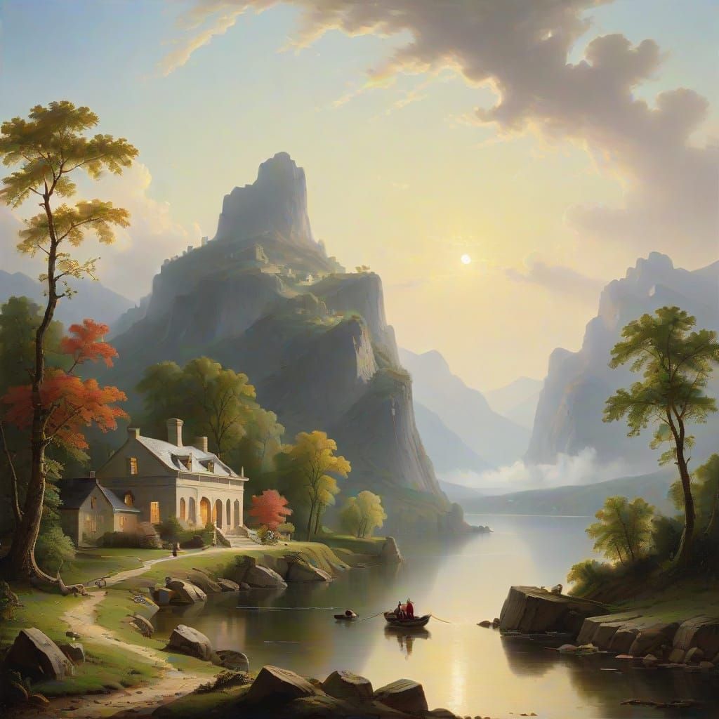 Elegant 19th-Century European Mansion in a Serene Countrysid...