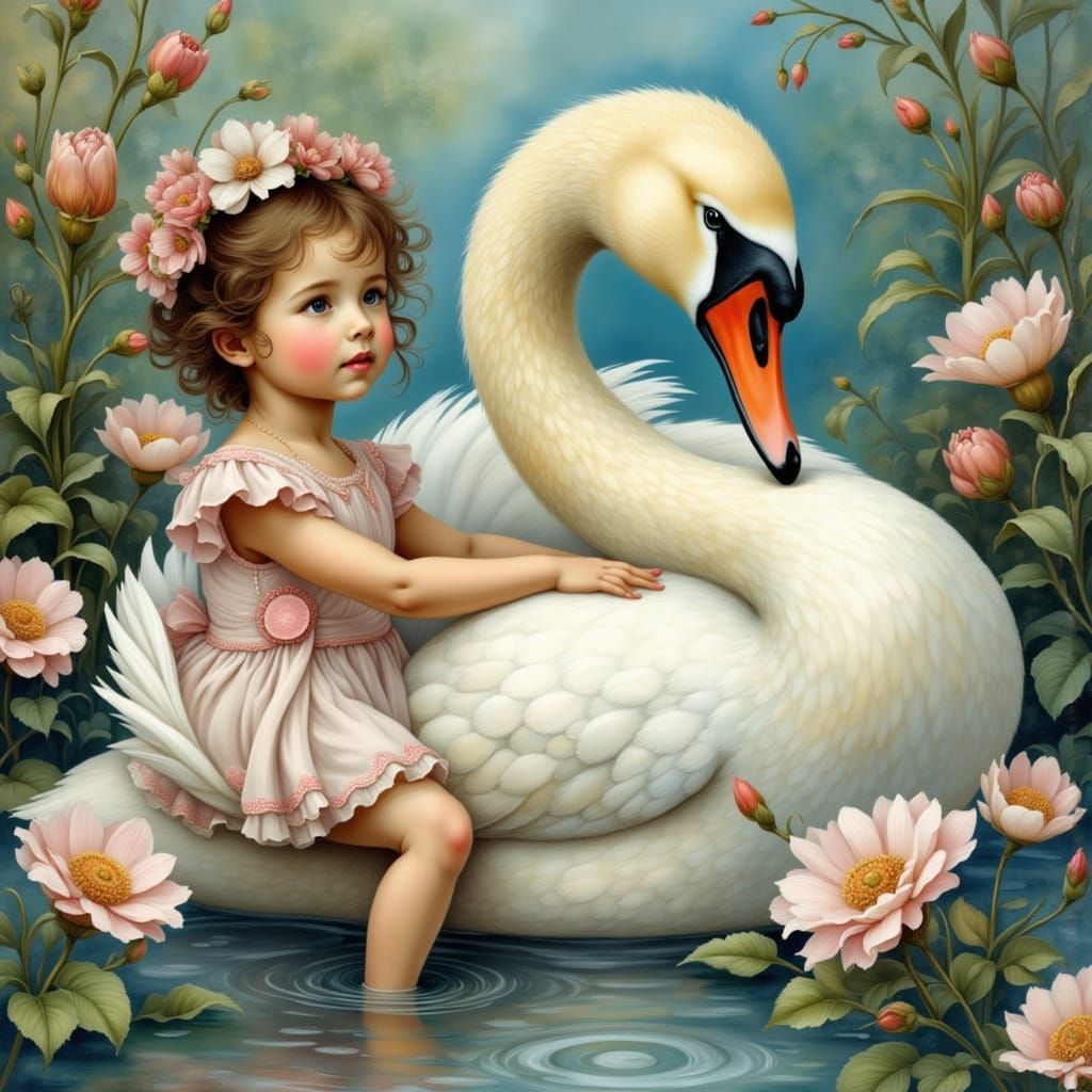 The girl and the swan