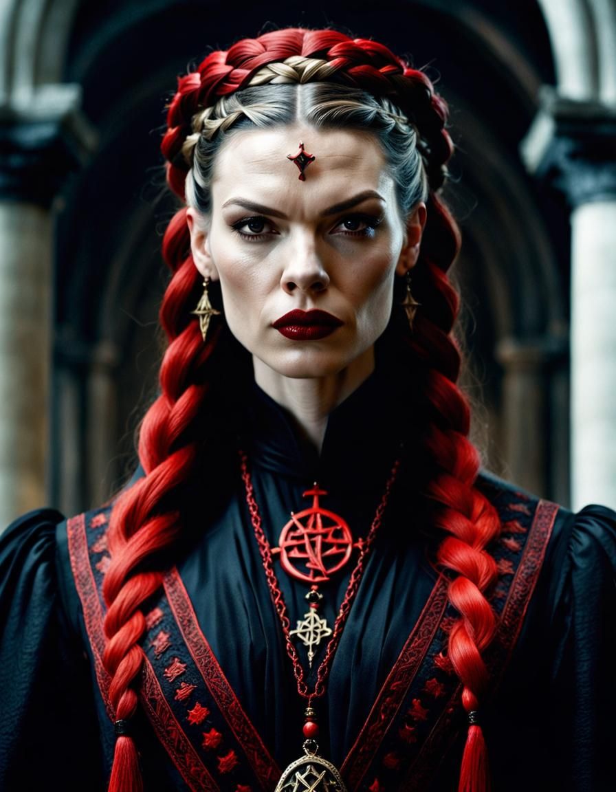 Baroque Satanic Priestess in Cinematic Realism