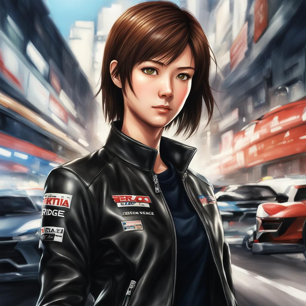 Hyper-Realistic Anime Woman with Short Brown Hair