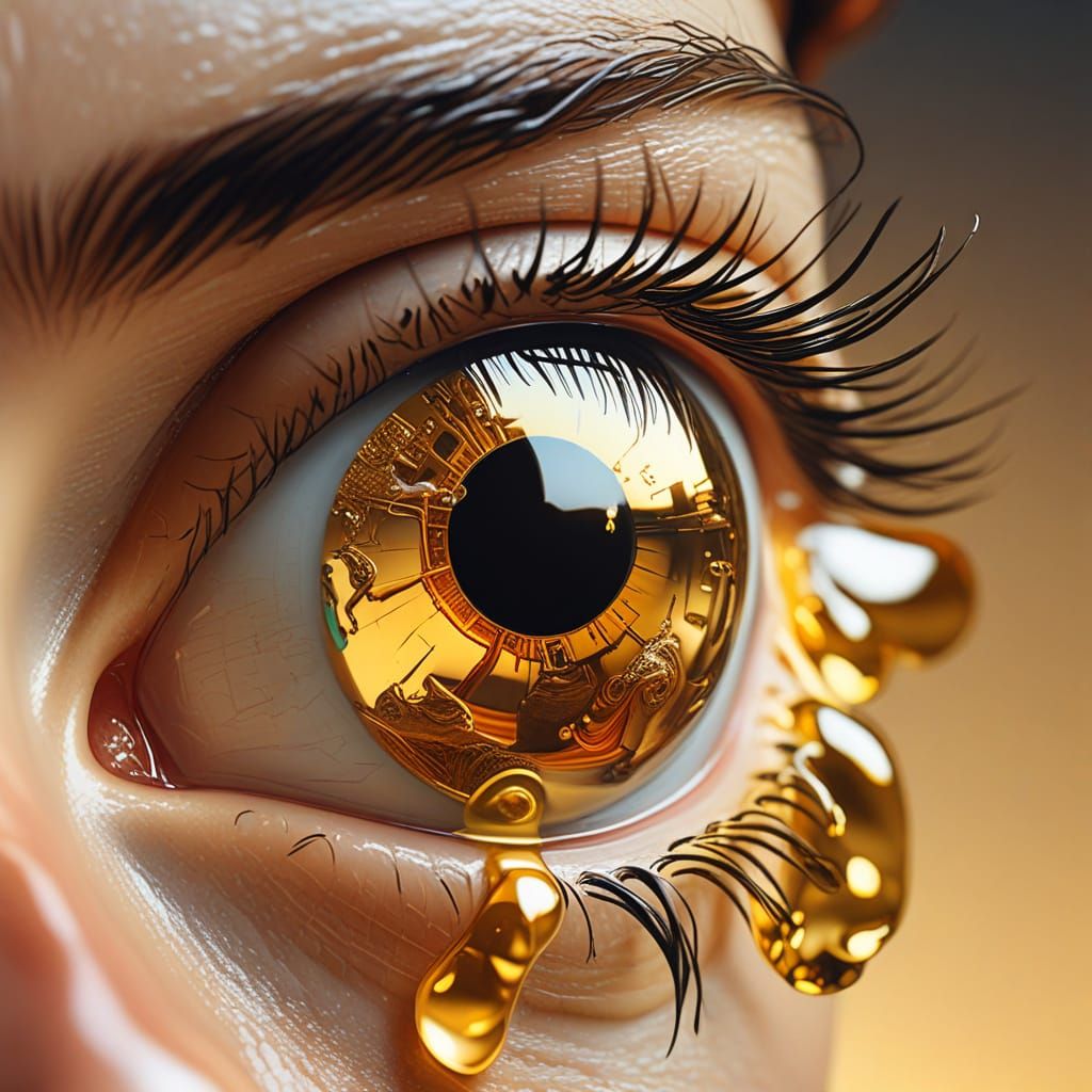 Aphrodite with Lens Glass in Surreal Oil Painting