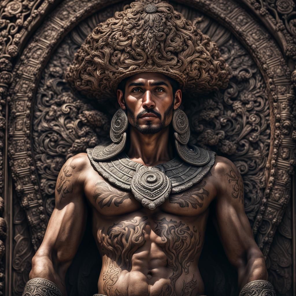 Stunning Hyperrealistic Portrait of a Mexican God