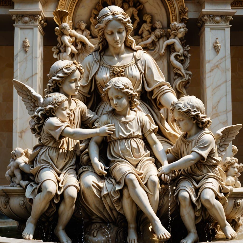 Baroque Fountain Sculpture of a Mother Goddess