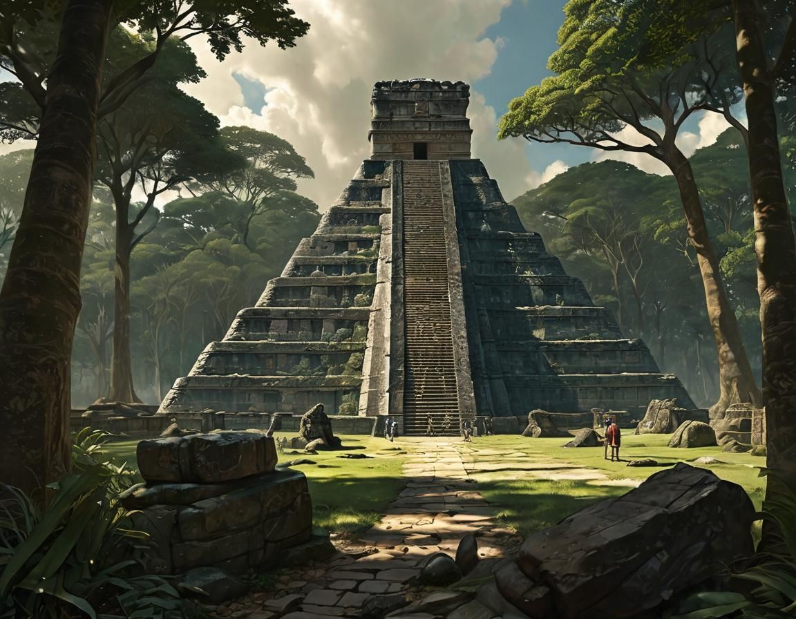 "Pirámide Chichén Itzá entre los siglos V a.C. y XV d.C. sim...