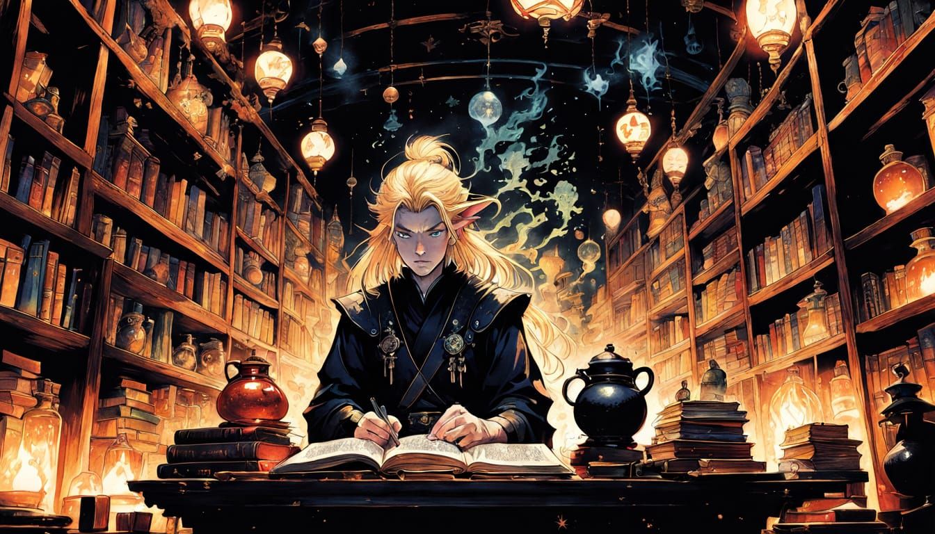 Enchanted Elf Wizard Unleashes Magical Power