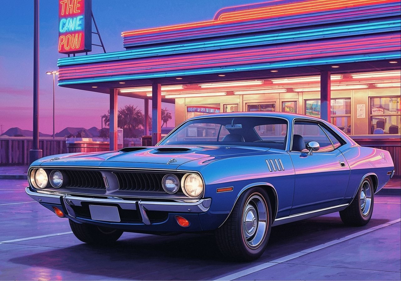 1970 Plymouth Barracuda at Retro Diner