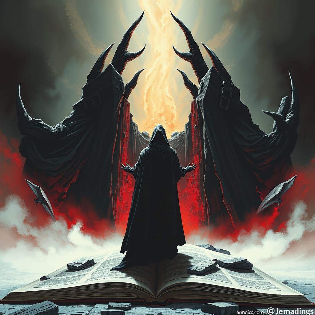 Ominous Entrance to Hell in Illustrated Book