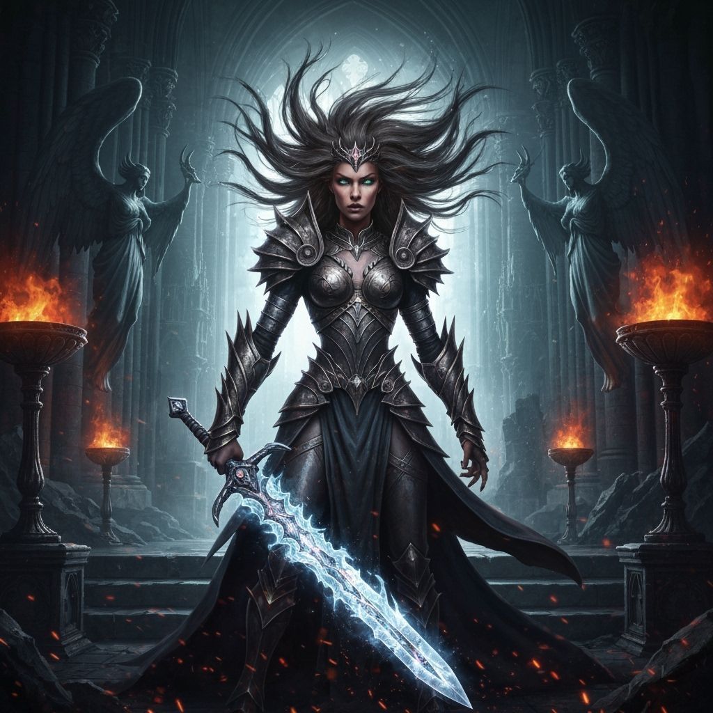 Diablo-Style Warrior Princess in Corrupted Armor