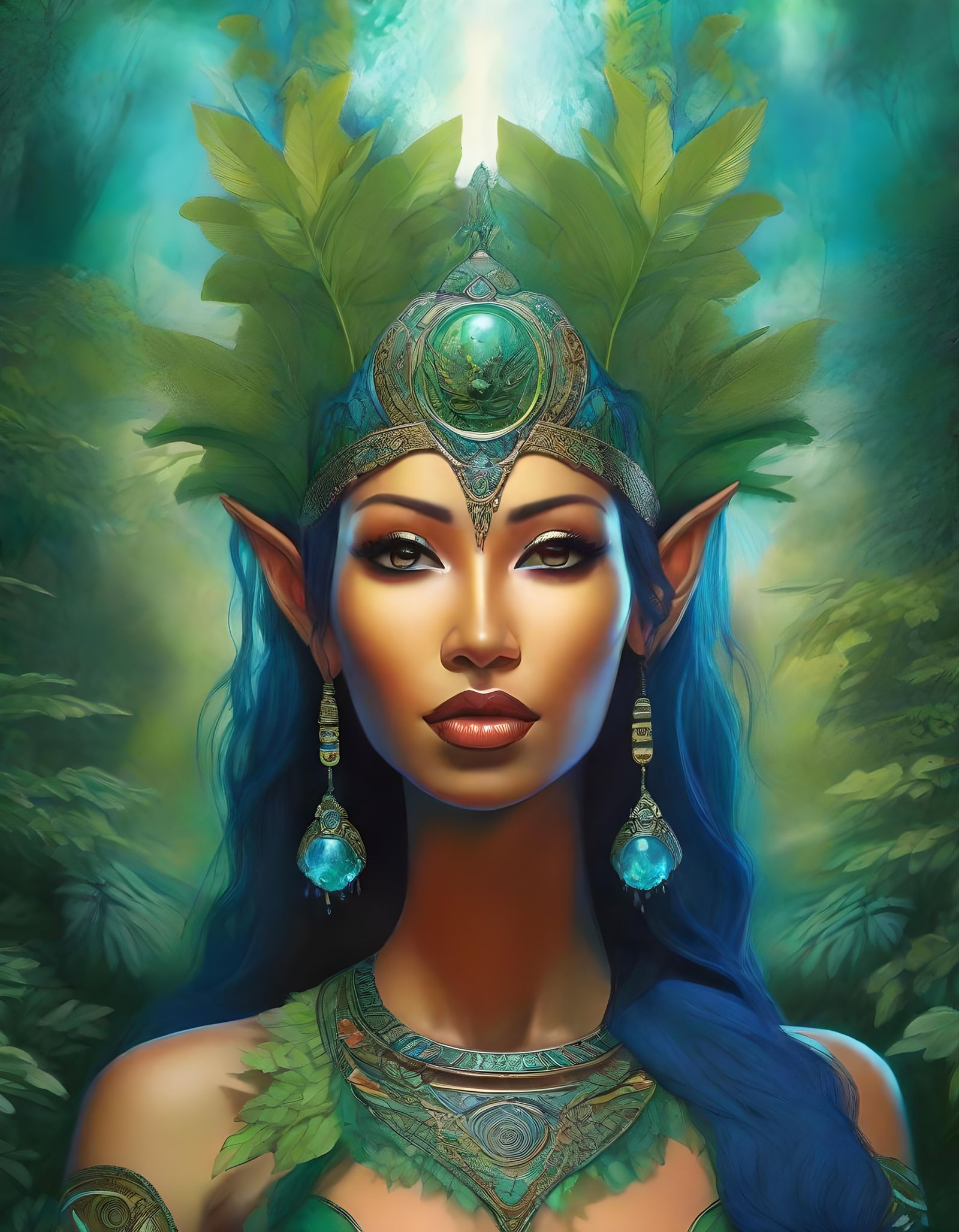 Indonesian Goddess of Fantasy Realm, Hyper-Detailed 3D Art