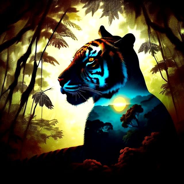 Tiger in Radiant Forest