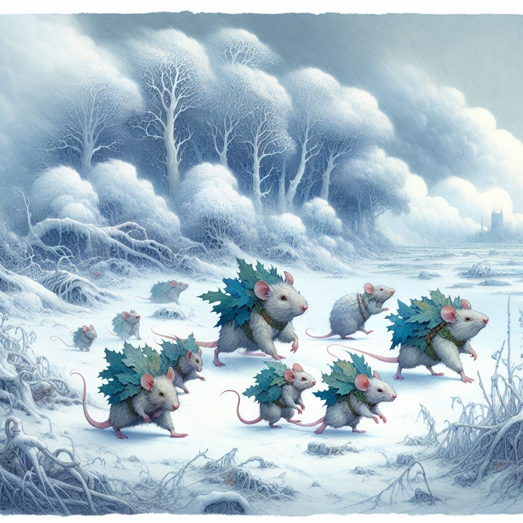 Rat Family Embarks on Whimsical Winter Wonderland Adventure....
